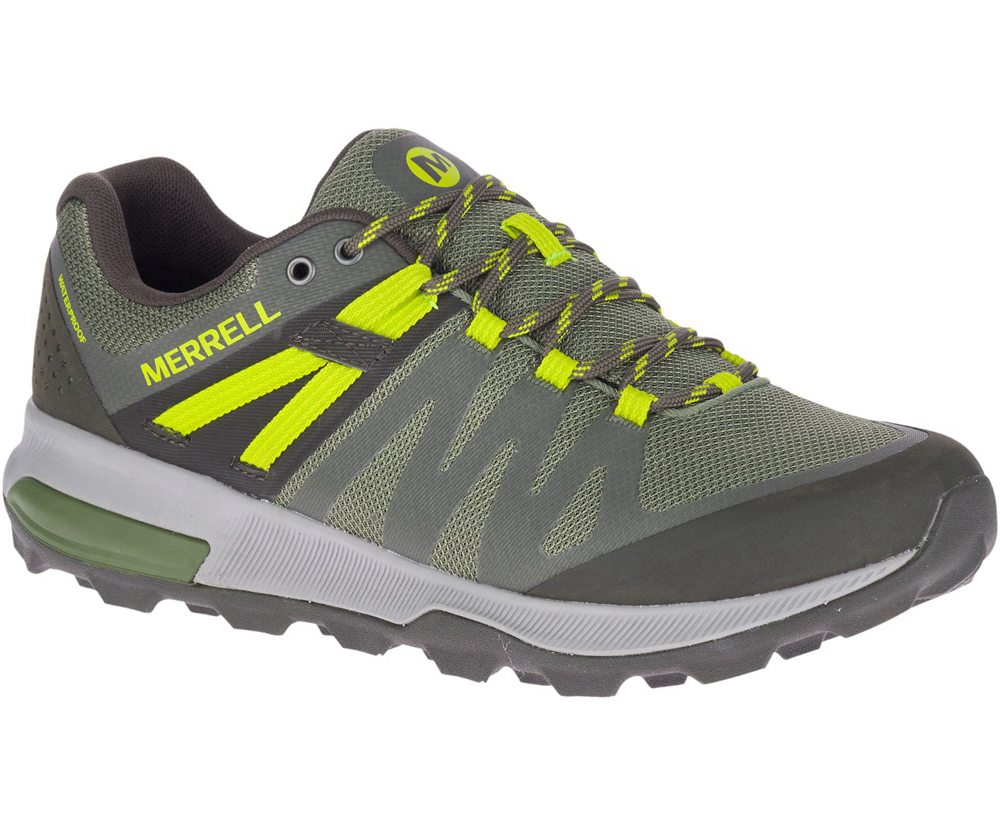 Buty Trekkingowe Merrell Męskie Oliwkowe - Zion Fst Waterproof - 013576-DHL